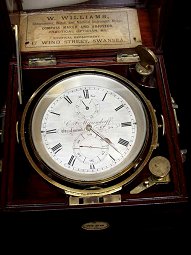Zum Vergrösssern bitte anklicken - Seechronometer von Franz Merendorff aus Stralsund von ca. 1880