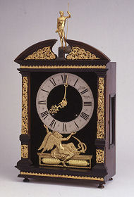 Haagse klok van Johannes van Ceulen, een van de productiefste klokkenmakers van Nederland aan het eind van de 17e eeuw  - zur Vergrößerung bitte Bild anklicken
